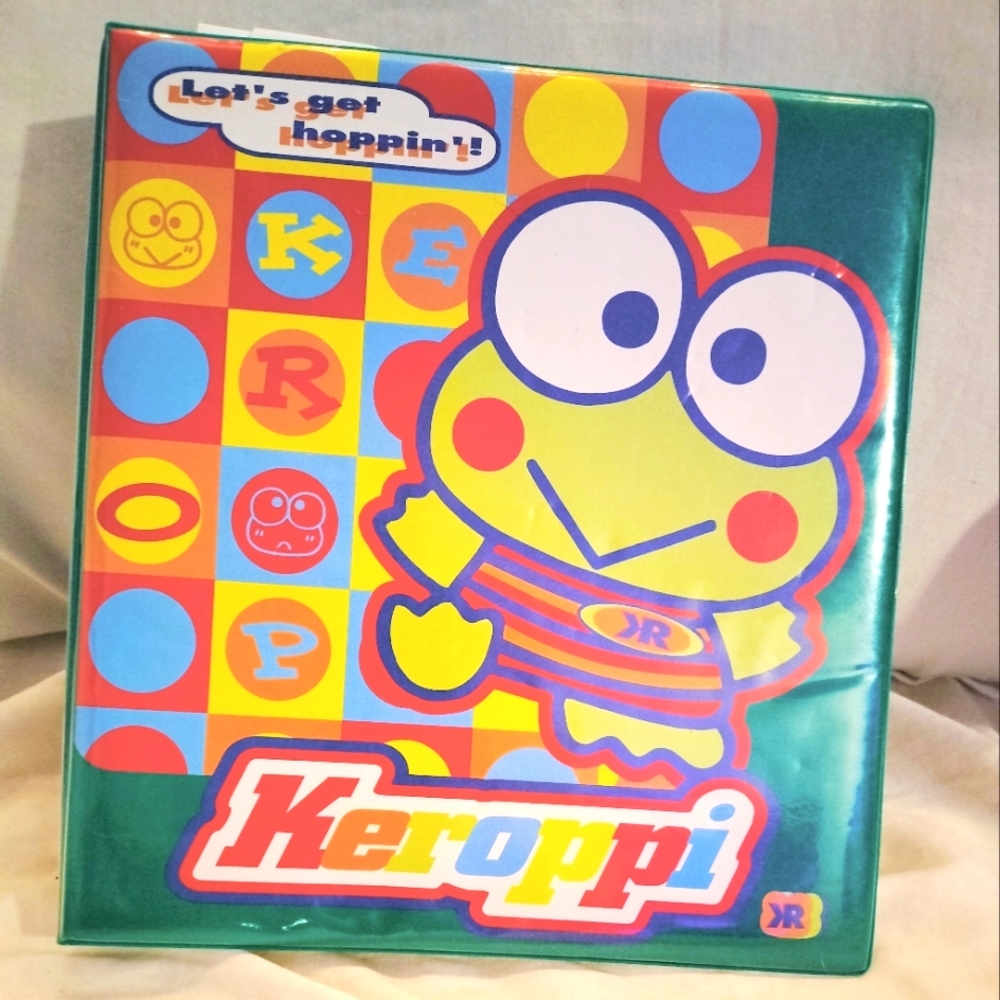 Vintage Sanrio Keroppi Frog 3 Ring Binder
